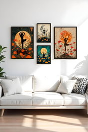 Wallity Huhu447-S Set de 4 Cuadros Decorativos Enmarcados